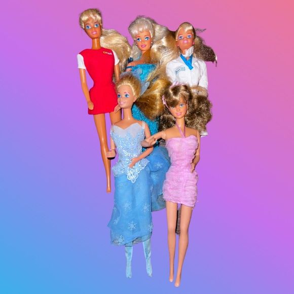 Vintage Lot of 27 1990s Barbie Ken Barbie's Friends & Little Sister & Kelly Doll - Picture 5 of 6